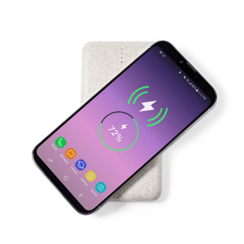 Bezprzewodowy power bank 8000 mAh ze słomy...