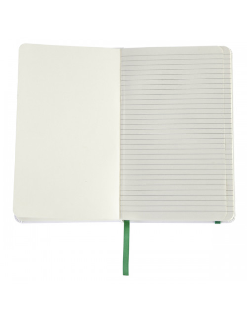 Notatnik Carmona 130x210/80k linia, zielony/biały 