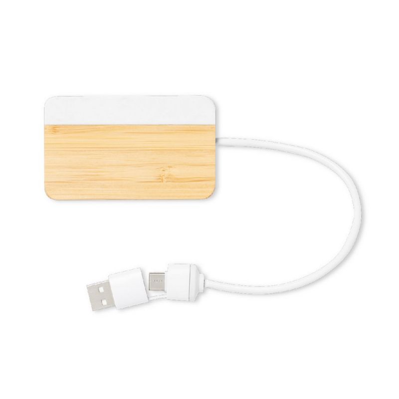 Bambusowy hub USB i USB typu C