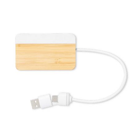 Bambusowy hub USB i USB typu C