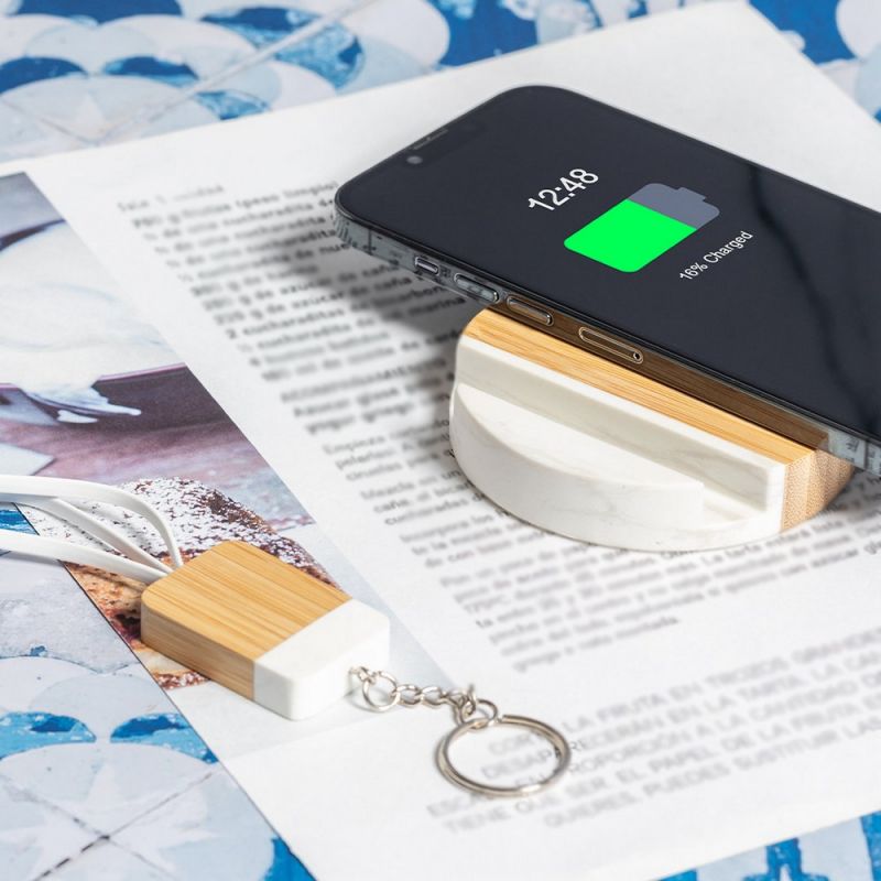 Bambusowa ładowarka bezprzewodowa 15W, stojak...