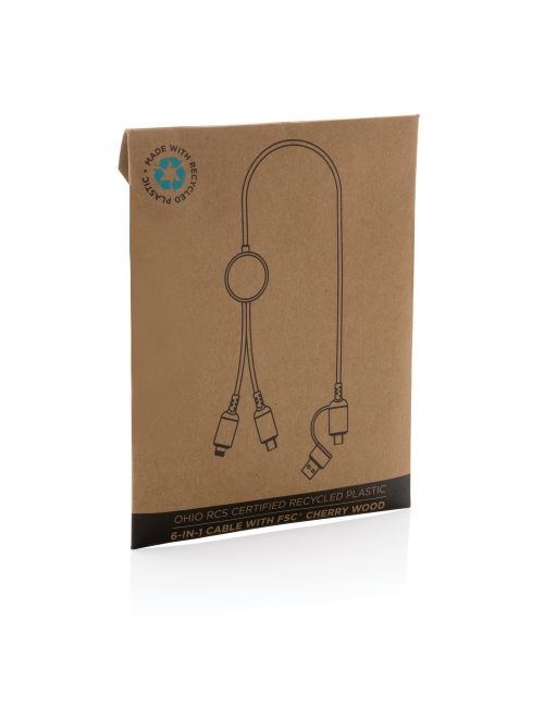 Kabel do ładowania 6 w 1 Ohio, plastik z recyklingu