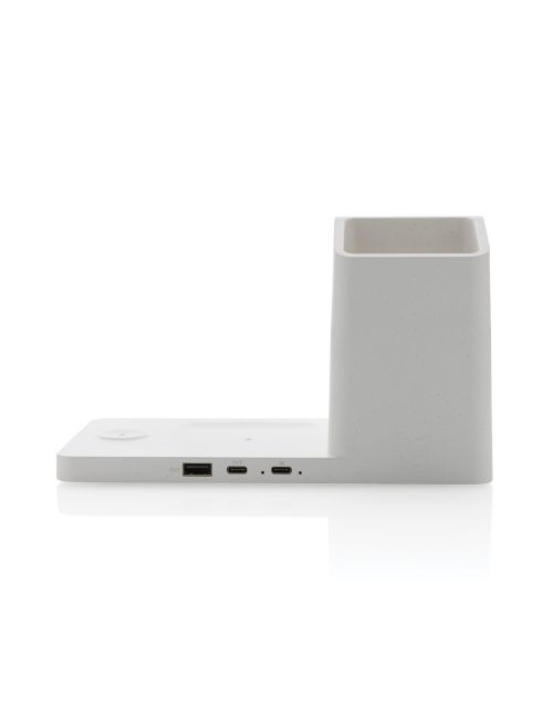 Ładowarka bezprzewodowa 3 w 1 15W Ontario, plastik z recykignu