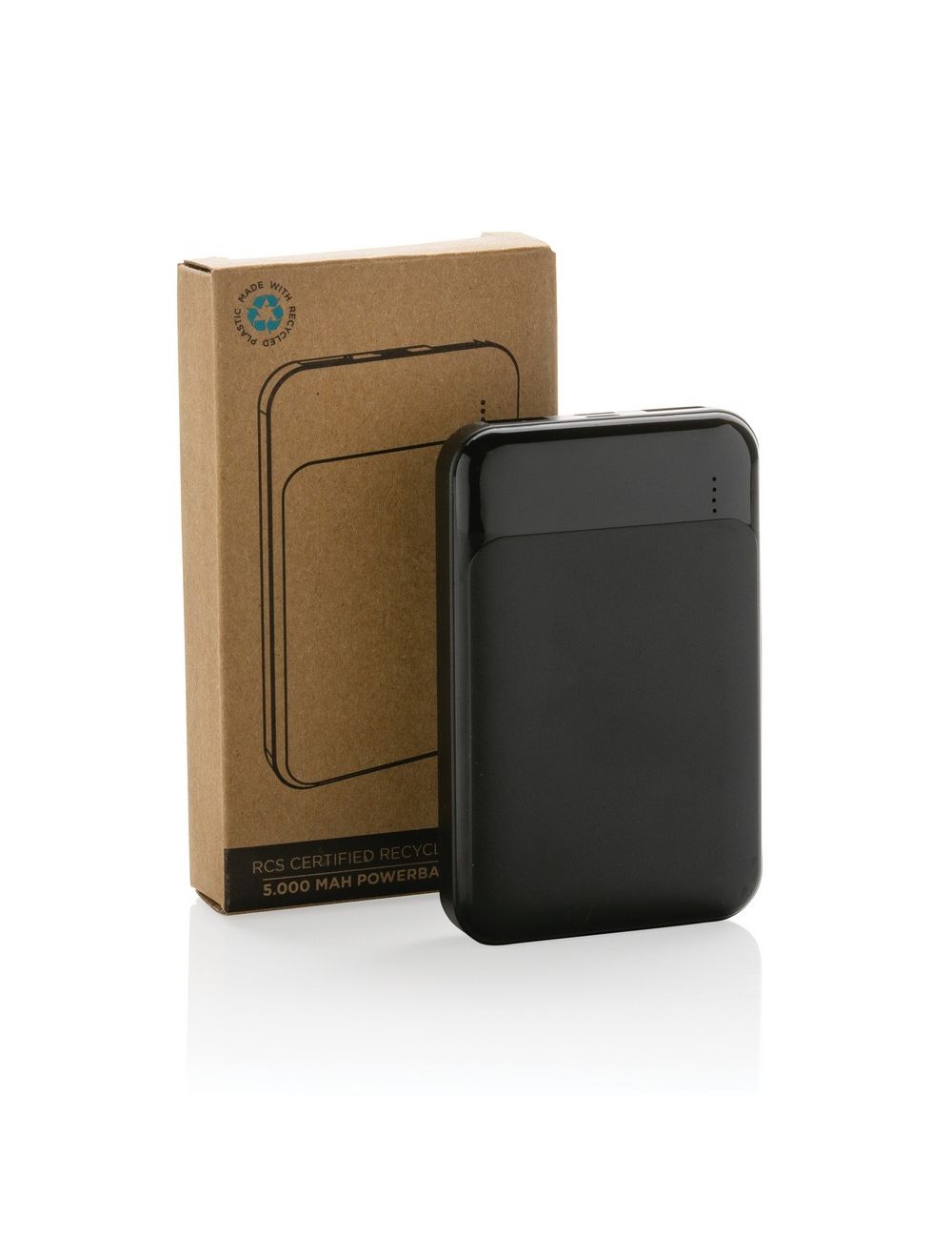 Power bank 5000 mAh, plastik z recyklingu