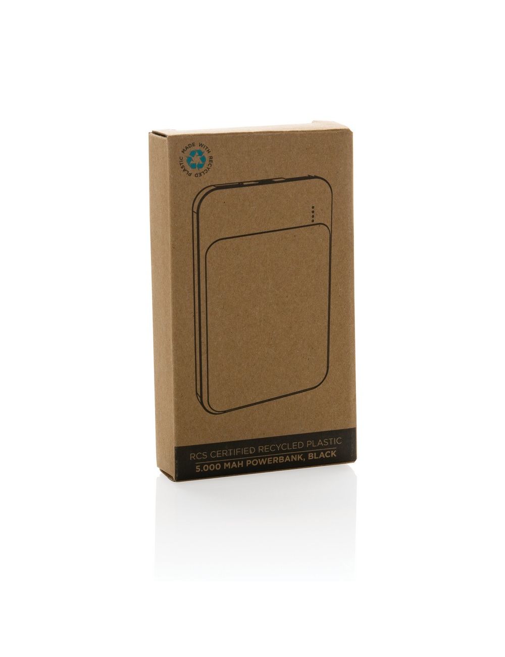 Power bank 5000 mAh, plastik z recyklingu