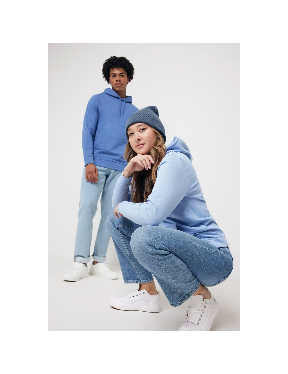 Bluza z kapturem z niebarwionej bawełny z...