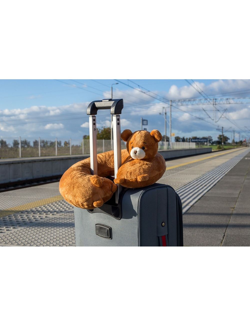 Pluszowa poduszka, zagłówek podróżny, miś |...