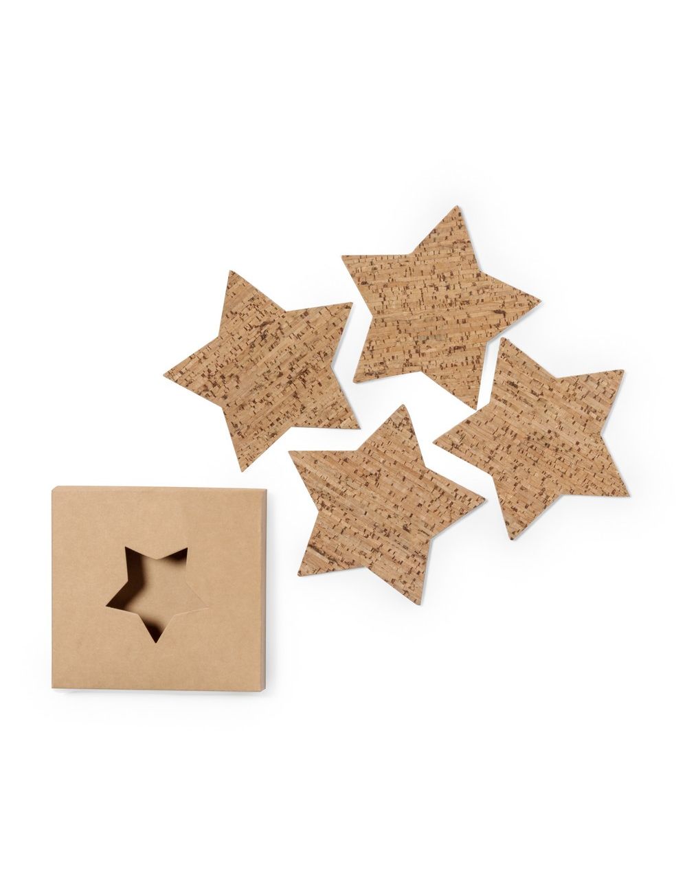 Zestaw korkowych podkładek pod kubek "gwiazda",...