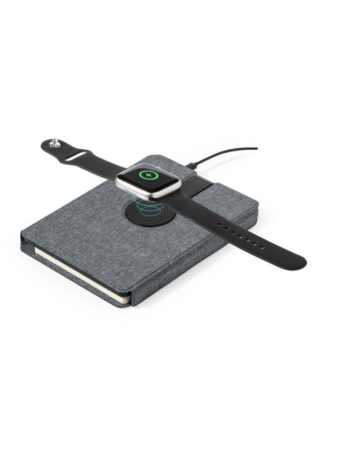 Wielofunkcyjny notatnik RPET A5, magnetyczna ładowarka bezprzewodowa 10W, power bank 5000 mAh