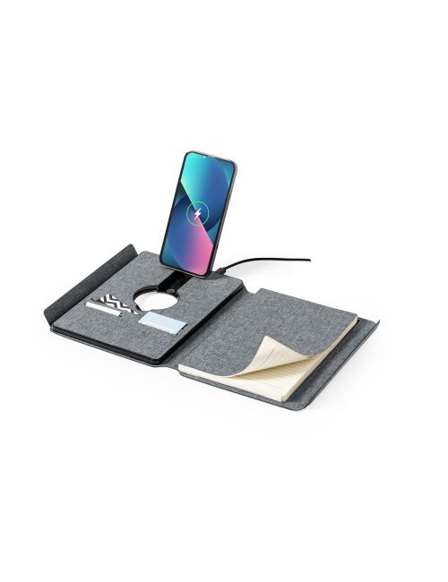 Wielofunkcyjny notatnik RPET A5, magnetyczna ładowarka bezprzewodowa 10W, power bank 5000 mAh