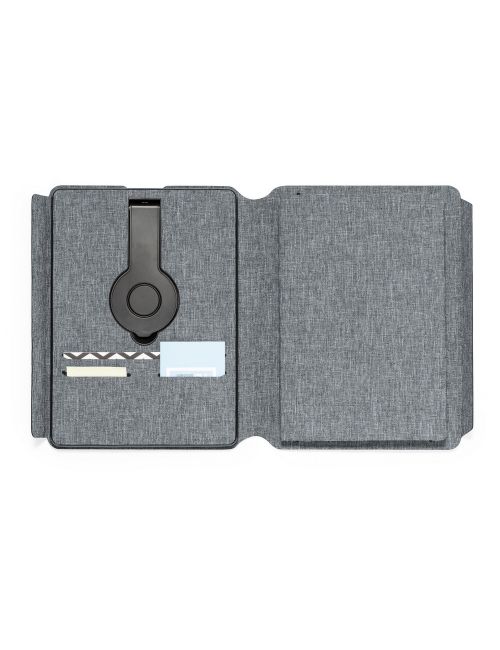 Wielofunkcyjny notatnik RPET A5, magnetyczna ładowarka bezprzewodowa 10W, power bank 5000 mAh