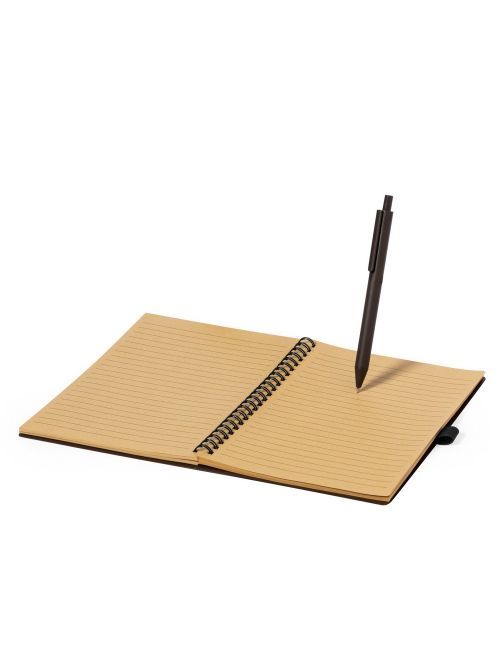 Notatnik A5 z łusek kawowych z długopisem