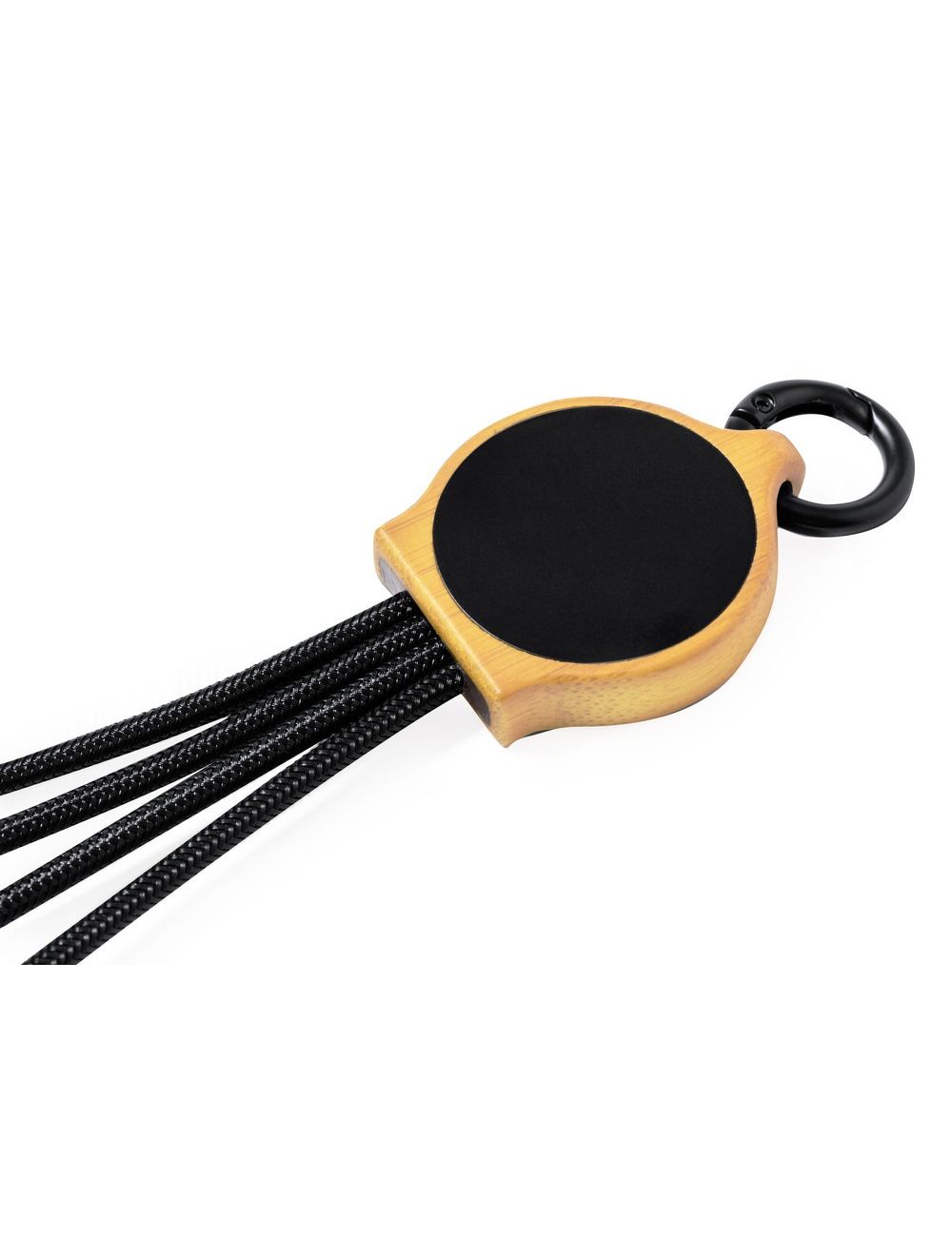 Kabel do ładowania z karabińczykiem, bambusowy...