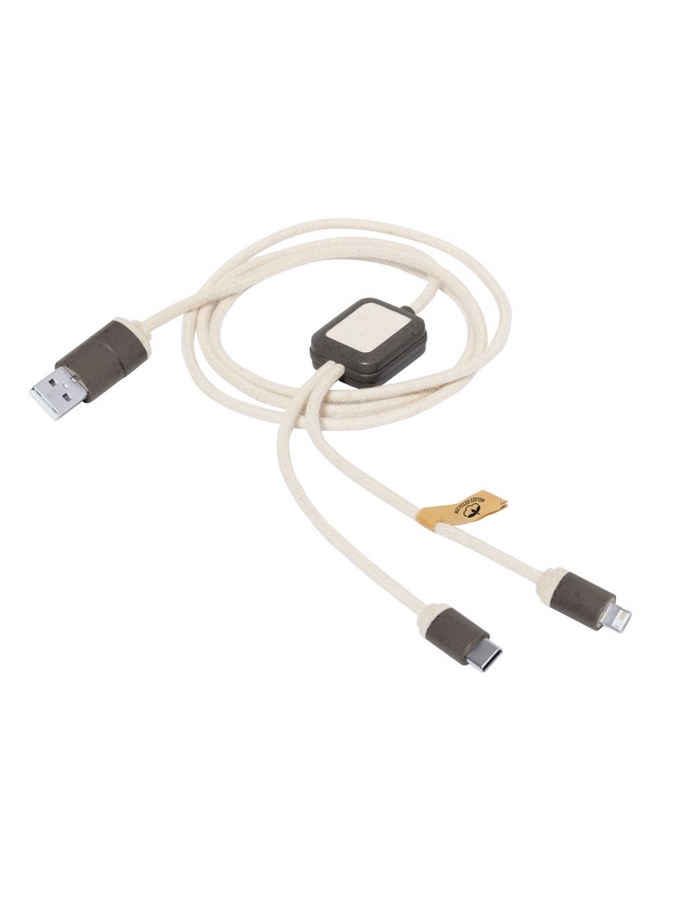 Kabel do ładowania z łusek kawowych i bawełny z...