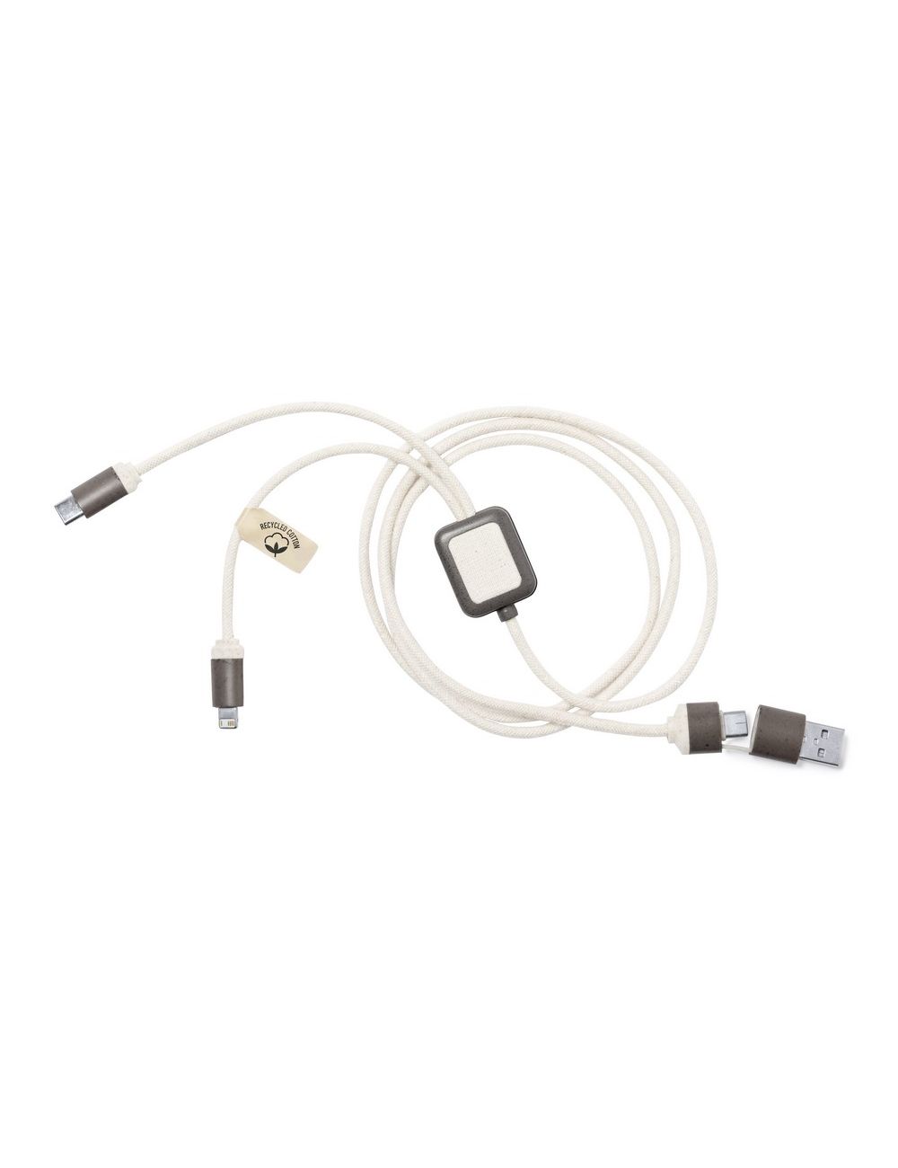 Kabel do ładowania z łusek kawowych i bawełny z...