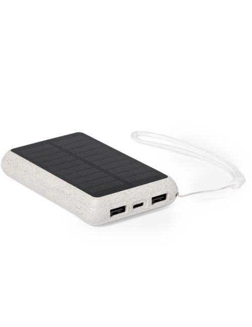 Power bank 5000 mAh ze słomy pszenicznej, ładowarka słoneczna