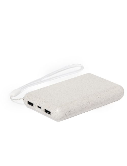 Power bank 5000 mAh ze słomy pszenicznej, ładowarka słoneczna