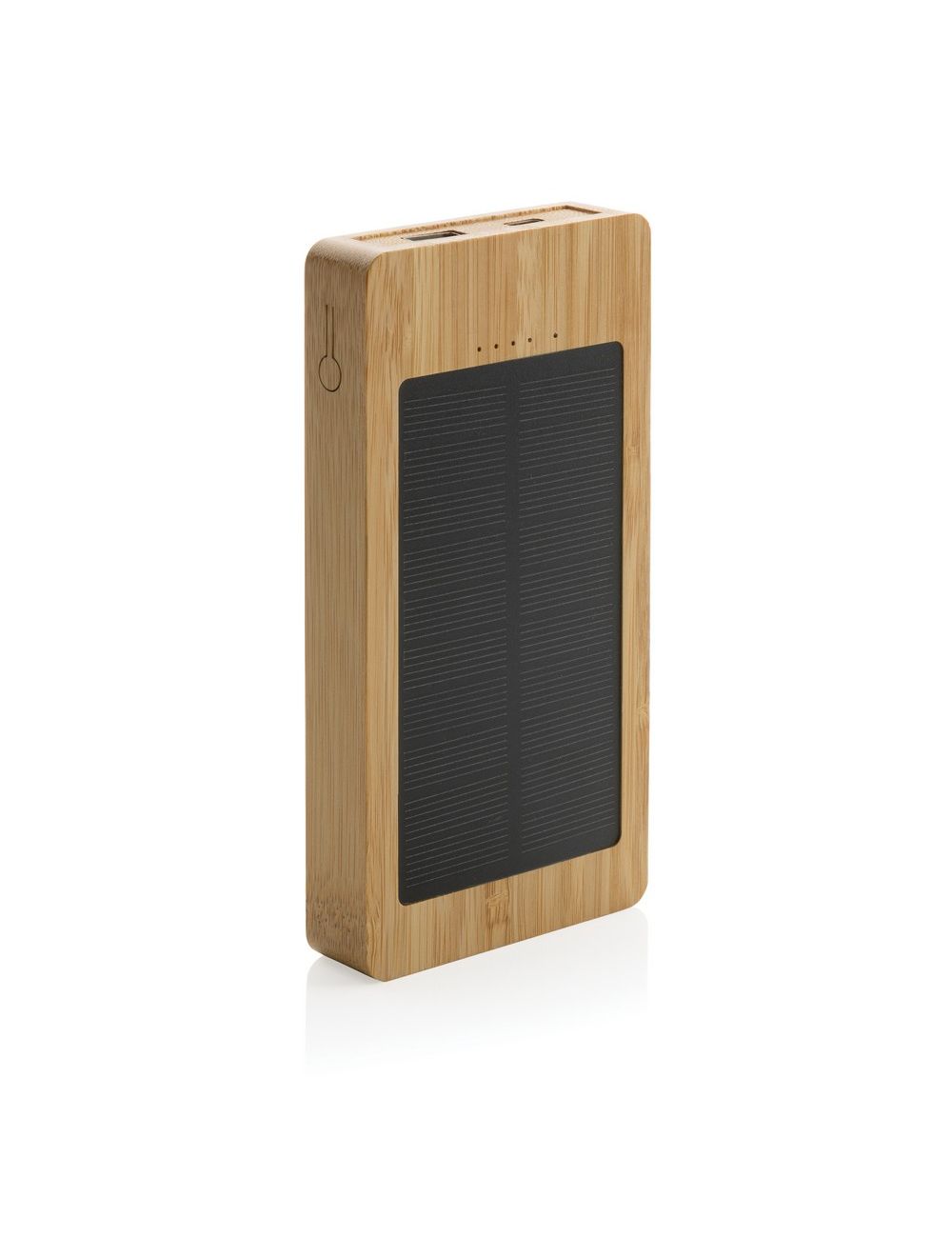 Bambusowy power bank 8000 mAh, ładowarka słoneczna