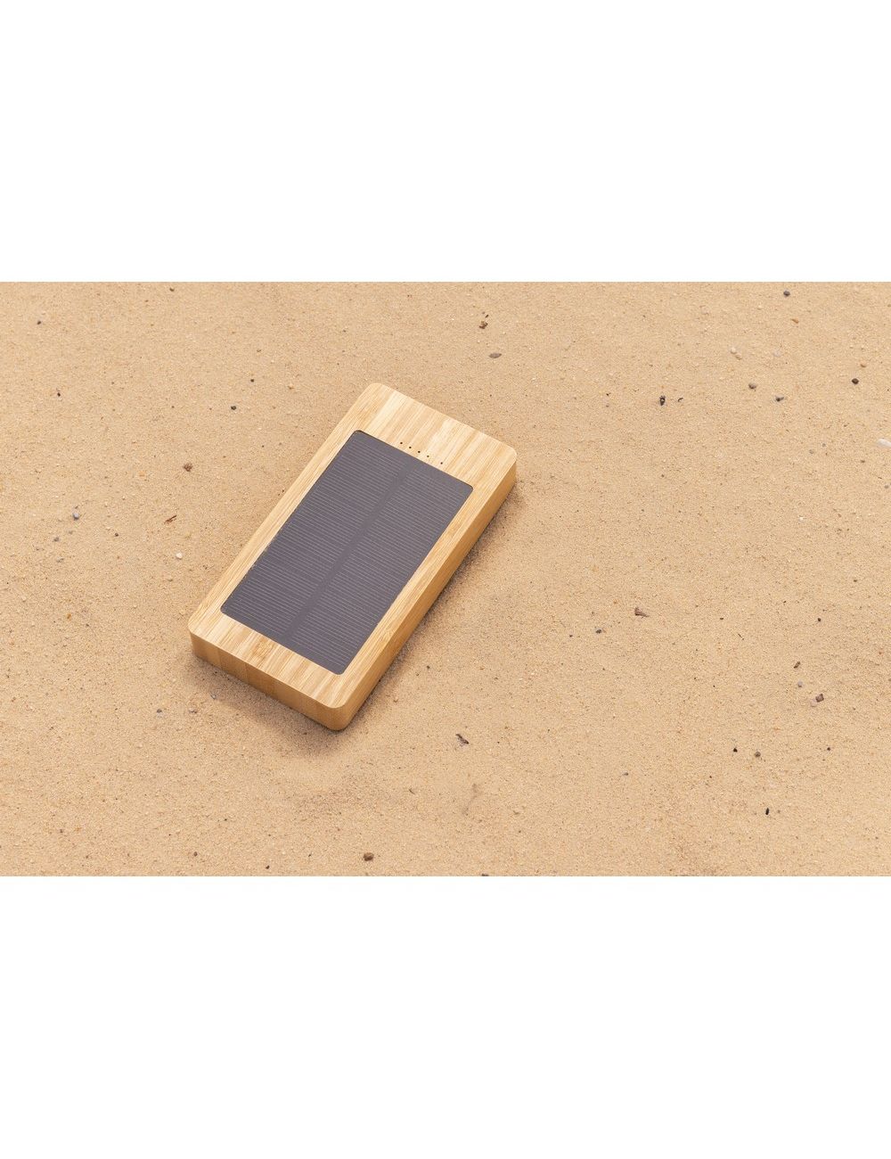 Bambusowy power bank 8000 mAh, ładowarka słoneczna