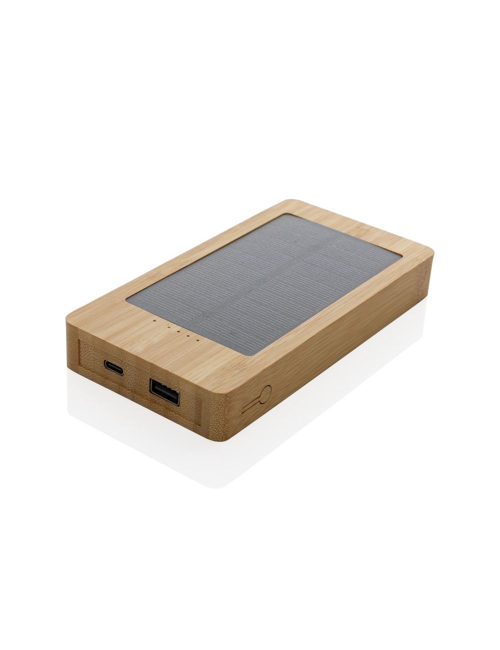 Bambusowy power bank 8000 mAh, ładowarka słoneczna