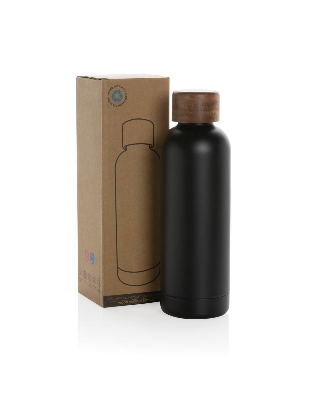 Butelka termiczna 500 ml Wood, stal nierdzewna...