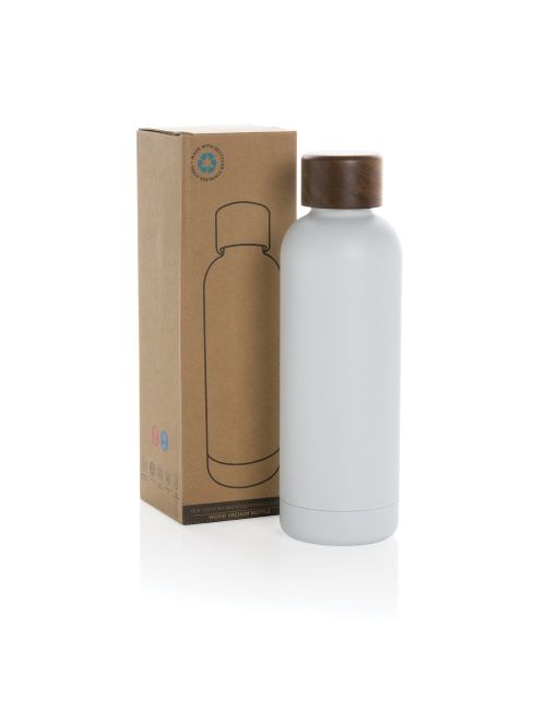 Butelka termiczna 500 ml Wood, stal nierdzewna z recyklingu