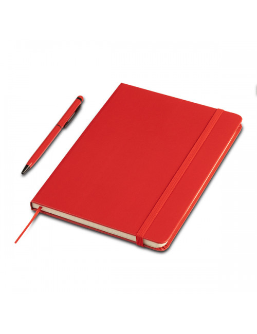 Zestaw notes z długopisem Abrantes, czerwony