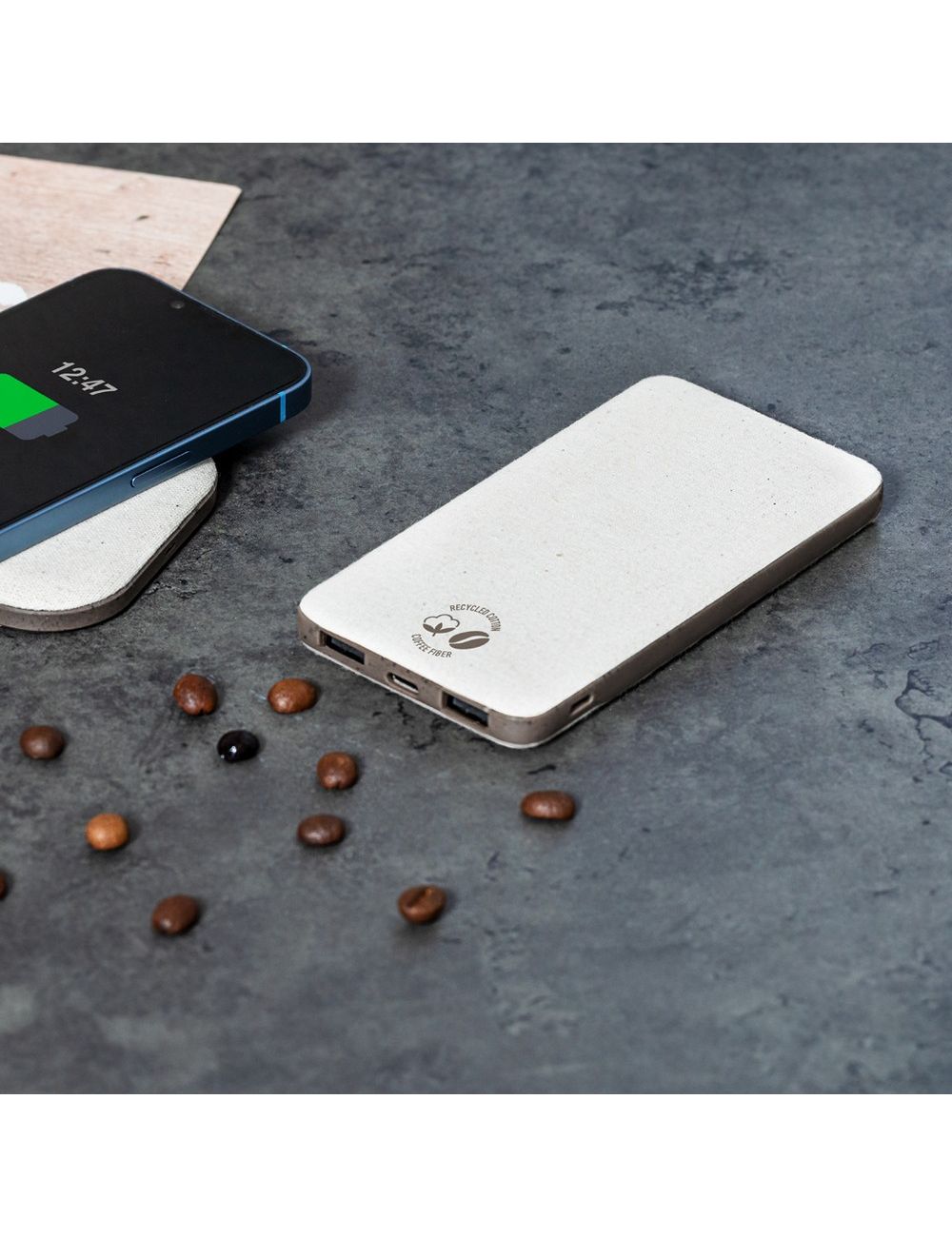 Power bank 5000 mAh z łusek kawowych i bawełny...