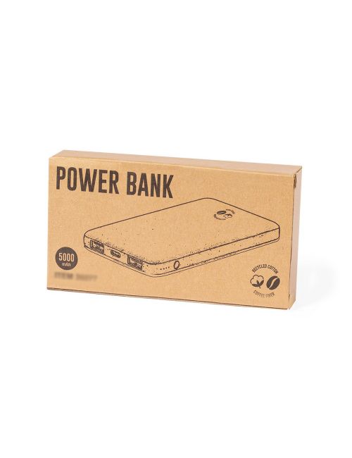 Power bank 5000 mAh z łusek kawowych i bawełny z recyklingu