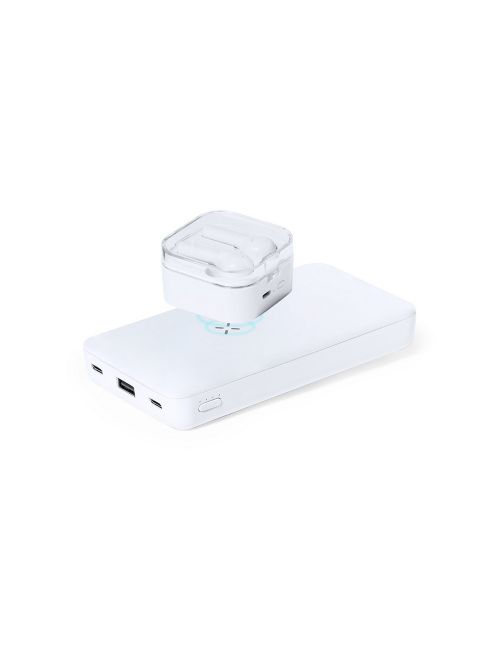 Bezprzewodowy power bank 5000 mAh, ładowarka bezprzewodowa 15W, stojak na telefon