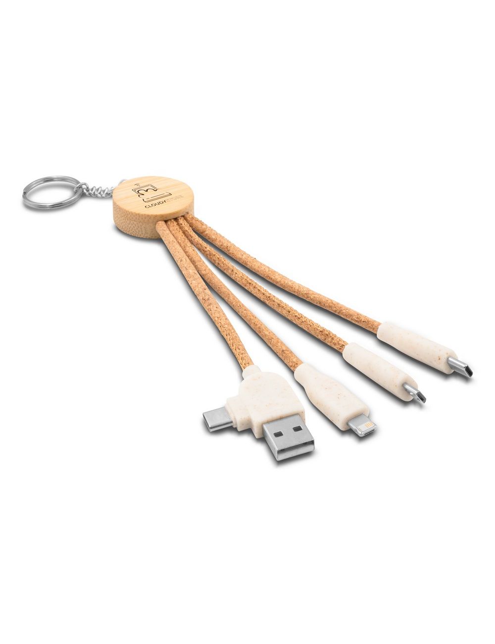 Korkowy kabel do ładowania B'RIGHT, bambusowy...