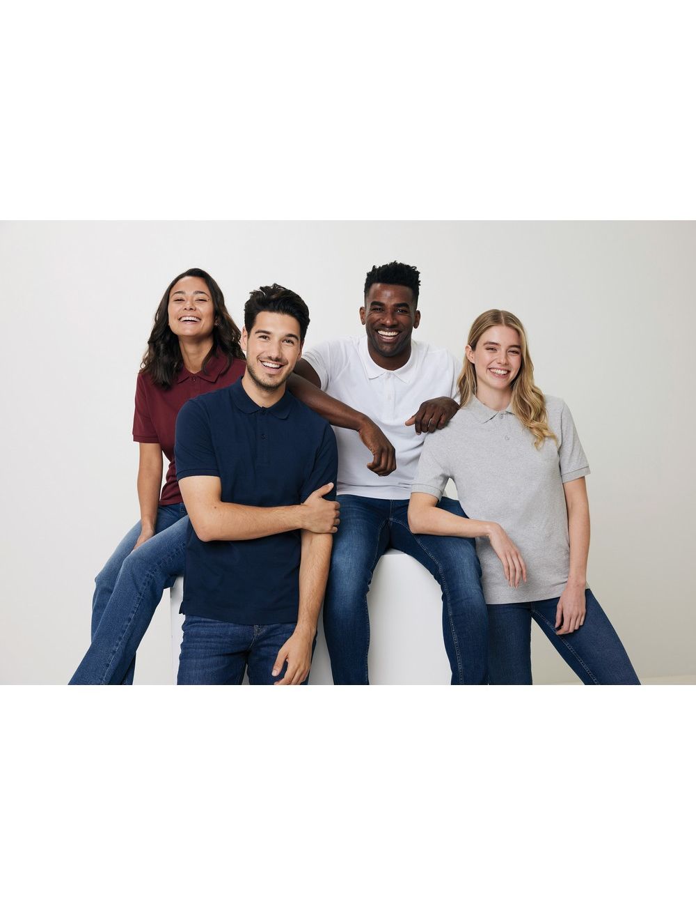 Koszulka polo z bawełny z recyklingu Iqoniq...