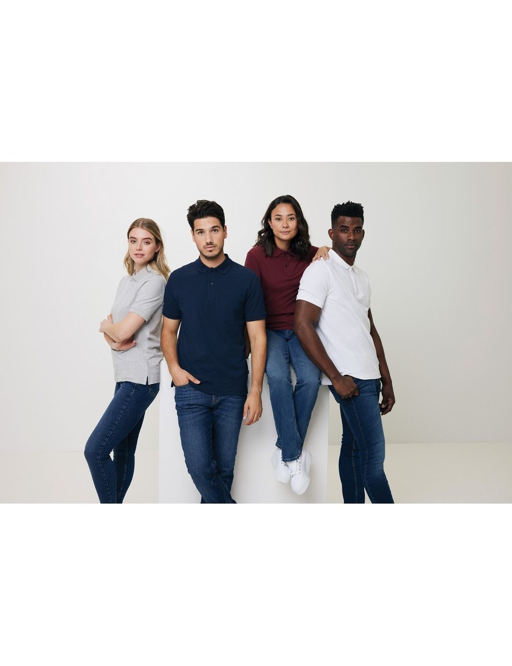 Koszulka polo z bawełny z recyklingu Iqoniq...