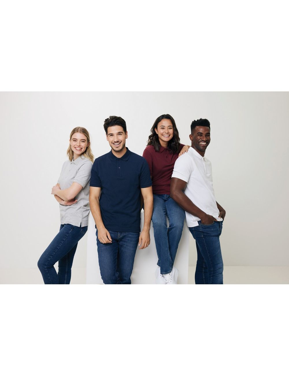 Koszulka polo z bawełny z recyklingu Iqoniq...