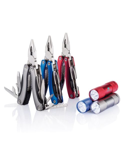 Zestaw narzędzi, narzędzie wielofunkcyjne 14 el., latarka