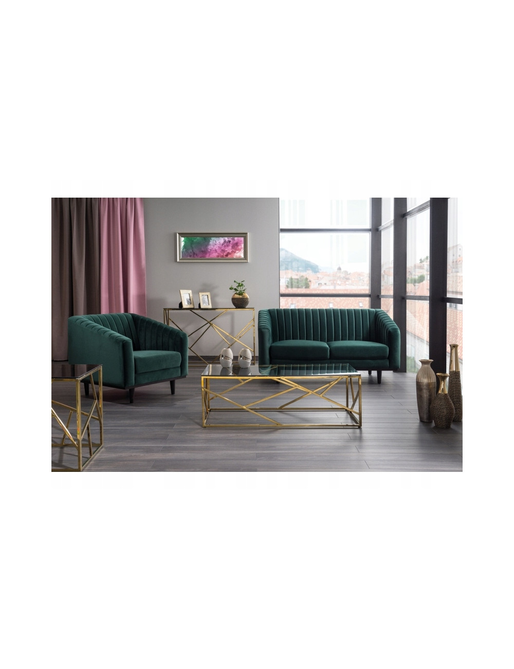 Fotel Asprey 1 Velvet aksamitny zielony