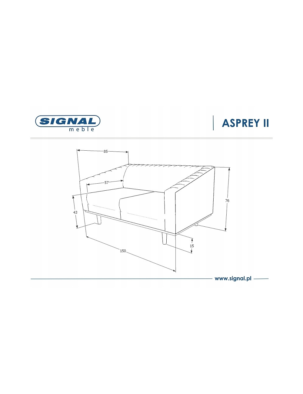 Sofa Asprey 2 Velvet zielona
