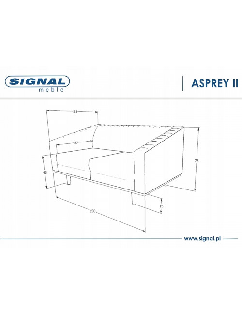 Sofa Asprey 2 Velvet zielona