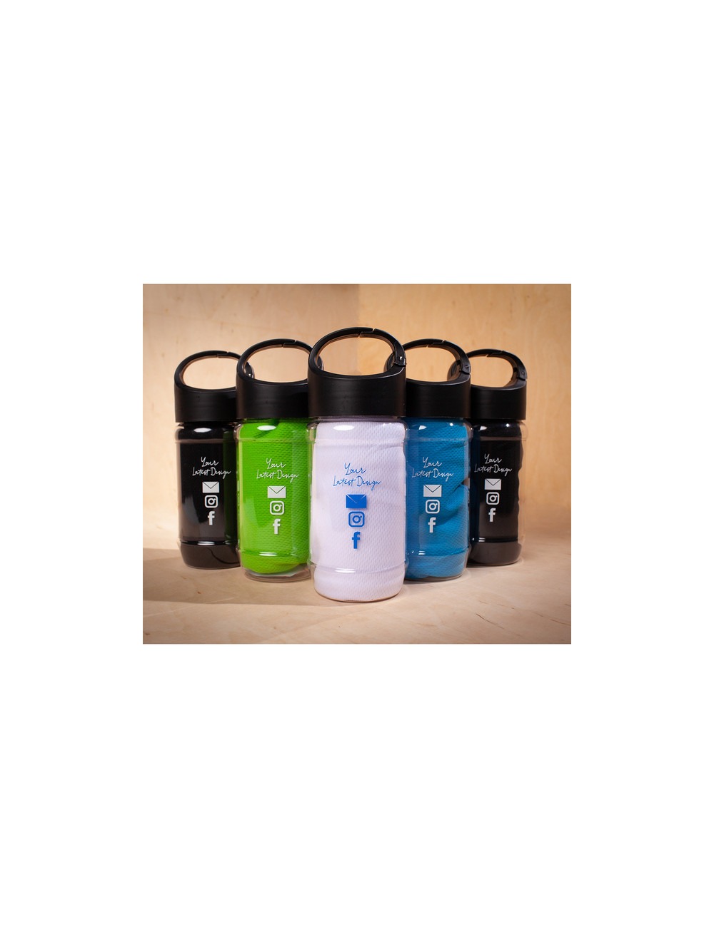 Ręcznik chłodzący w butelce Feel cool, czarny 