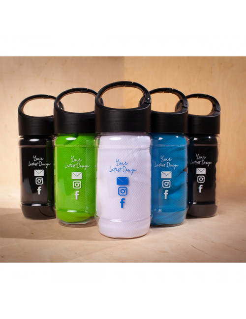 Ręcznik chłodzący w butelce Feel cool, czarny 