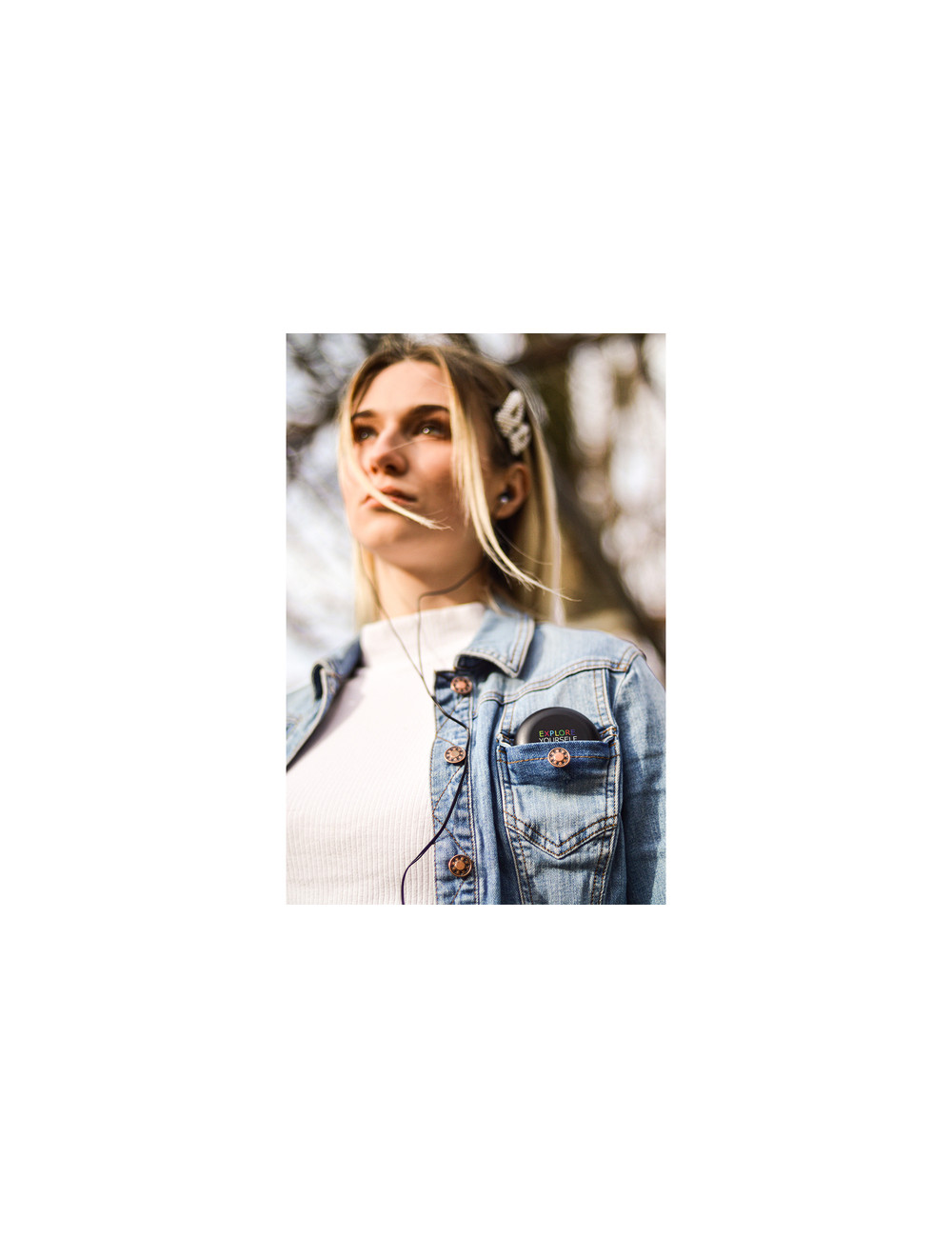 Słuchawki w etui Enlive, szary 