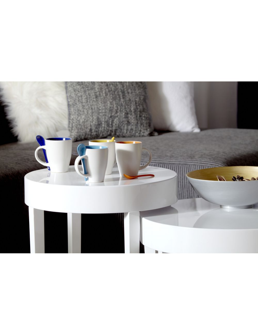 Kubek ceramiczny 300 ml z łyżeczką