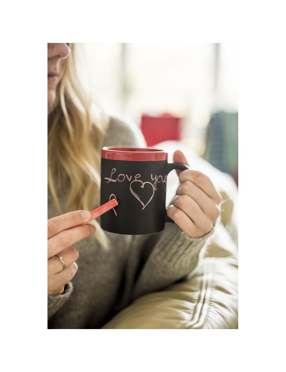 Kubek ceramiczny do rysowania 300 ml, kreda |...