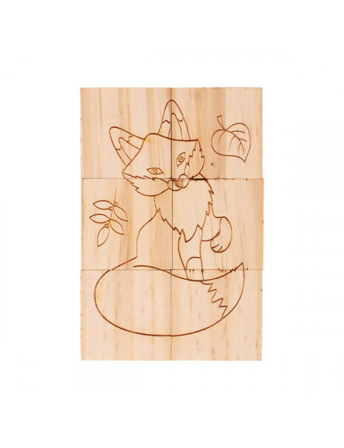 Drewniane klocki Animal World, beżowy 