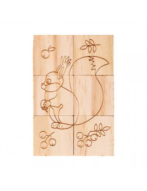 Drewniane klocki Animal World, beżowy 