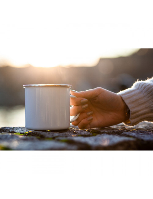 Kubek emaliowany Oldie 500 ml, biały 