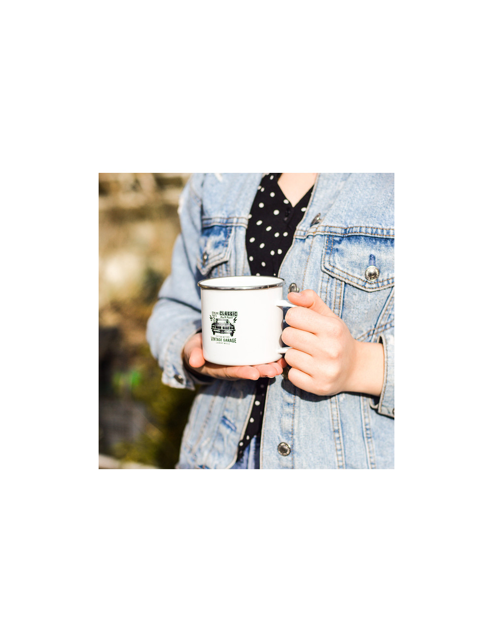 Kubek emaliowany Oldie 500 ml, biały 