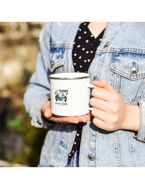 Kubek emaliowany Oldie 500 ml, biały 