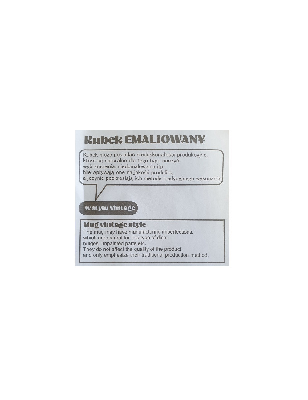 Kubek emaliowany Oldie 500 ml, biały 