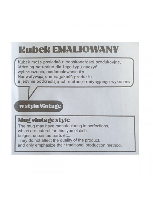 Kubek emaliowany Oldie 500 ml, biały 